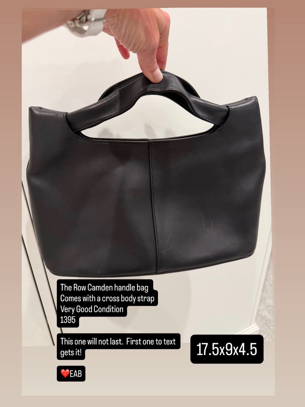 The Row Black Leather Handle Shoulder Bag